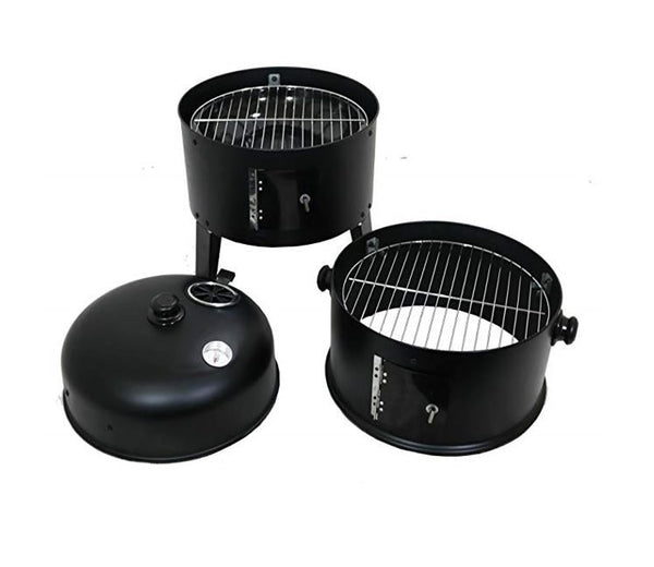 3 in 1 Barrel Smoker BBQ Charcoal Smoker Barbecue Grill 3 Layers