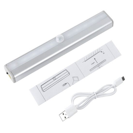 10LED WARM Recharageble Night Light LED Motion Sensor Closet Indoor Stair