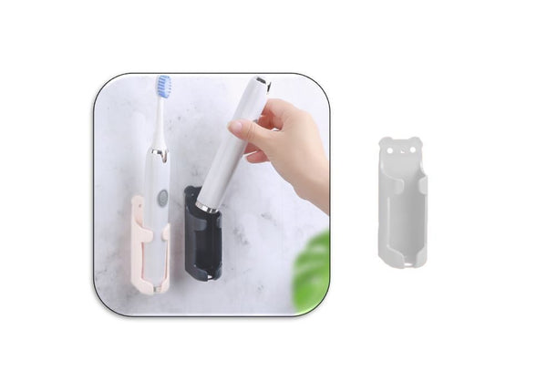 White Electric Toothbrush Holder Wall Mounted Tooth Brush Organizer