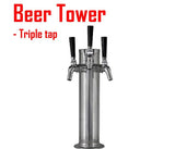 Triple Faucet Stainless Draft Beer Tower Beer Keg Fridge Dispenser 3 tap