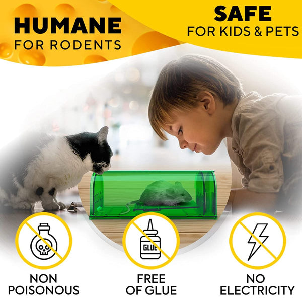 2Pcs Humane Mouse Traps No Kill Brown A03