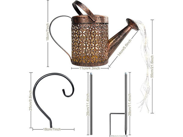 Solar Lights watering can Kettle Art Light Sale NZ Stock Deal