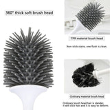 Silicone Soft Bristle Toilet Brush Standing Base Cleaning