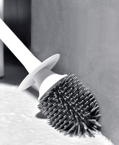 Silicone Soft Bristle Toilet Brush Standing Base Cleaning