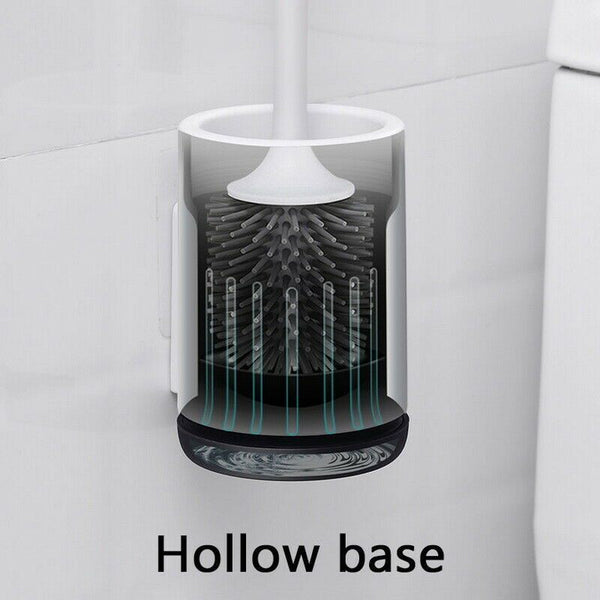 Silicone Soft Bristle Toilet Brush Standing Base Cleaning