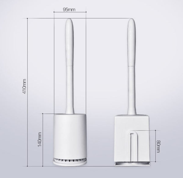 Silicone Soft Bristle Toilet Brush Standing Base Cleaning