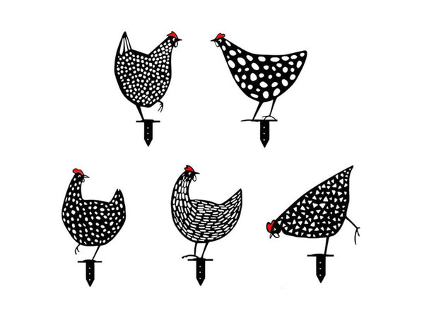 Chicken Yard Art Hen Garden Decoration Garden Statues Backyard Lawn Stakes