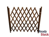 Large Wooden Fence Dog Safety Gate Door Barrier - Retractable