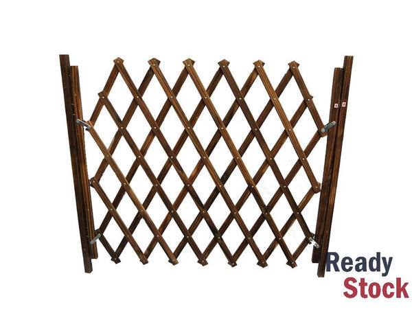 Large Wooden Fence Dog Safety Gate Door Barrier - Retractable