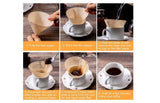 100pcs Cone V Coffee Paper Filters Disposable Filter Pour Over Drip 1-4 cup