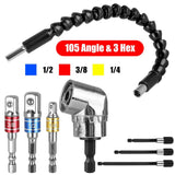 Drill Angel Adapter Shaft Extension Hex Shank Socket Set