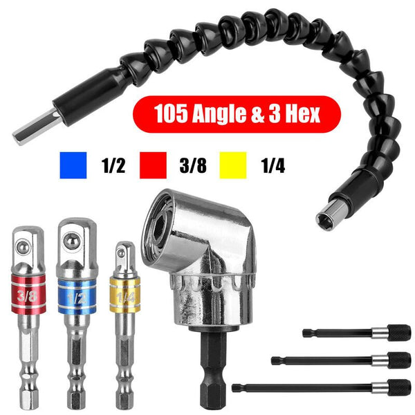 Drill Angel Adapter Shaft Extension Hex Shank Socket Set