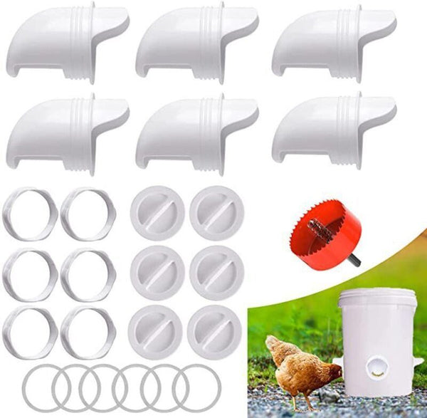 Chicken Feeder with Rat Stopper Caps