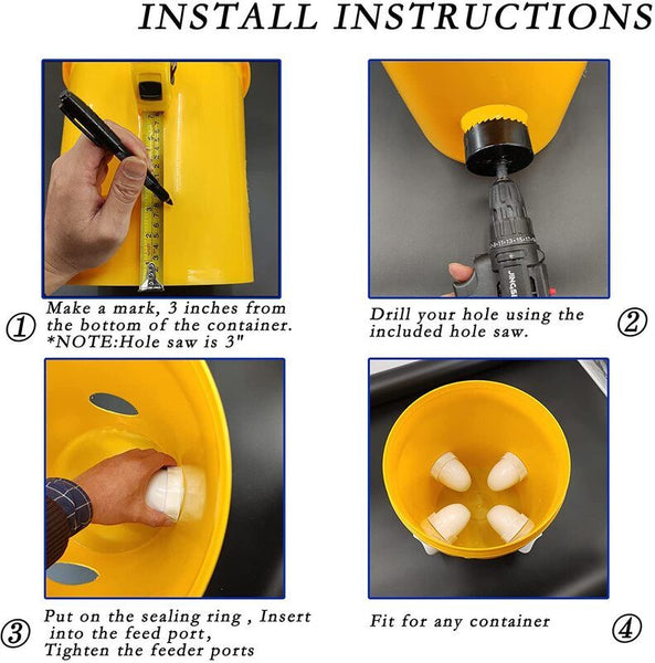 Chicken Feeder with Rat Stopper Caps