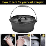 Cast Iron Dutch Oven Camping Pot Frying Pan Skillet Set