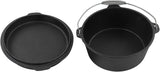 Cast Iron Dutch Oven Camping Pot Frying Pan Skillet Set