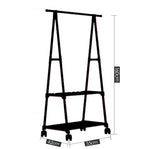A FRAME WHITE Single Cloth Rack with Wheel Hanger Garment Coat Casters