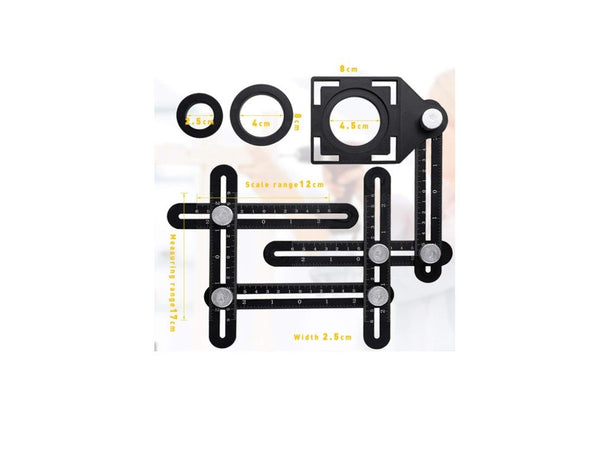 Drill Guide Measuring Ruler Template Tool Hole Punch Locator Tilers Shower