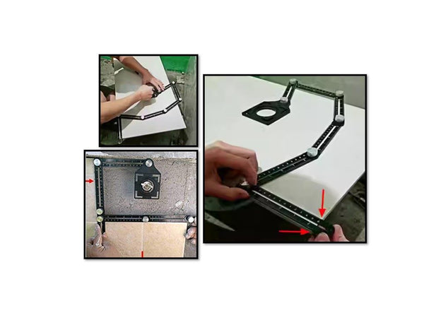 Drill Guide Measuring Ruler Template Tool Hole Punch Locator Tilers Shower