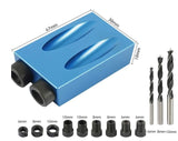 15Pcs Angle Hole Kit Pocket hole Jig Guide Dowel Drill Oblique Drilling