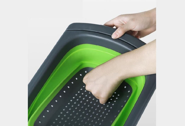 Foldable Silicone Colander Folding Washing Basket Drain Vegetable