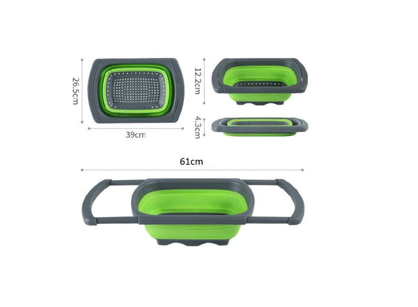 Foldable Silicone Colander Folding Washing Basket Drain Vegetable