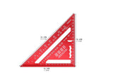 Red 7" Alloy Triangle Angle Ruler