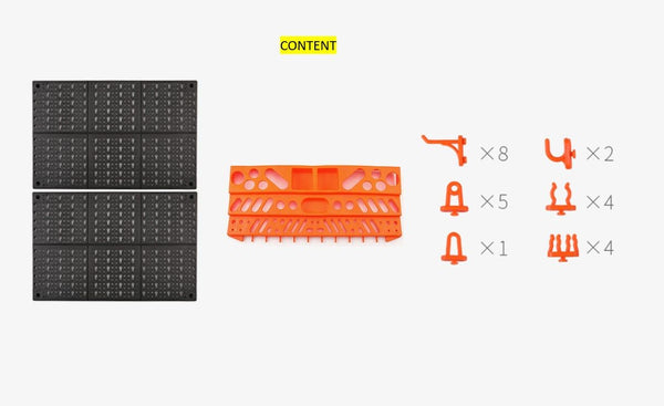 27pcs Tool Board Pegboard Organizer Wall Tool Storage Panel Hooks