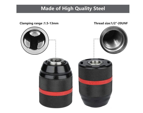 Self Tighten Drill Chuck Keyless 1/4