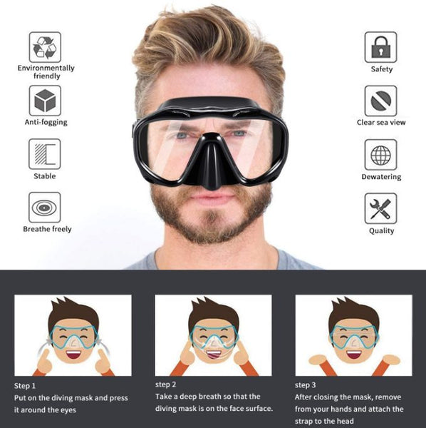 Snorkeling Diving Mask Scuba Snorkel Set - Teal