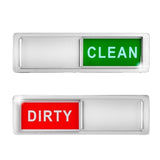 Dishwasher Clean Dirty Magnetic Sign with Clear, Bold & Colored Text, Silver