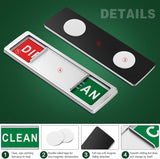 Dishwasher Clean Dirty Magnetic Sign with Clear, Bold & Colored Text, Silver