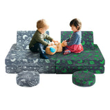 Kids Sofa Set 6Pcs Play Couch Lounge Chair Folding Toddler Cushion Cover
