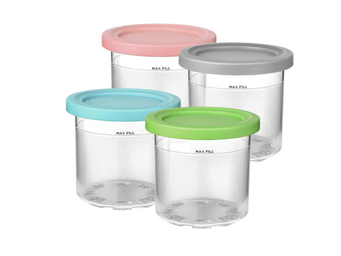 4 Pack Ice Cream Cups 16oz Containers for Ninja Creami Pint,NC299AMZ & NC300s