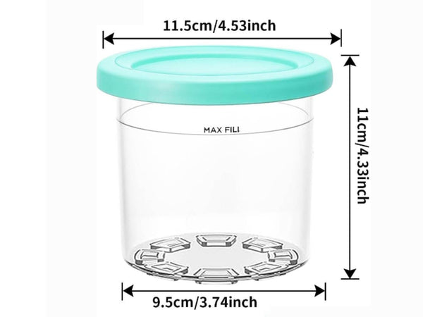 4 Pack Ice Cream Cups 16oz Containers for Ninja Creami Pint,NC299AMZ & NC300s