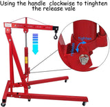 Heavy Duty 2000Kg Engine Hoist Folding Workshop Crane 2 Ton