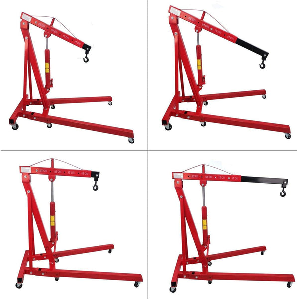 Heavy Duty 2000Kg Engine Hoist Folding Workshop Crane 2 Ton