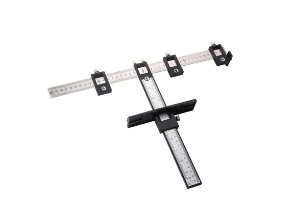 Adjustable Drill Punch Locator Guide Measuring Ruler Template Punch Shower