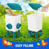 Chicken Coop Bird Food Feeder Waterer Dispenser Set