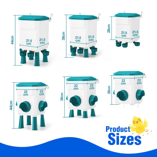Chicken Coop Bird Food Feeder Waterer Dispenser Set