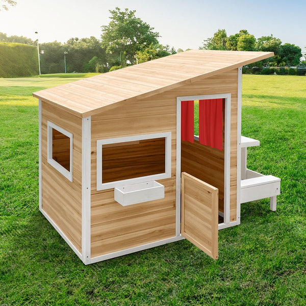 Kids Wooden Cubby House Playhouse