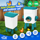 Chicken Coop Bird Food Feeder Waterer Dispenser Set