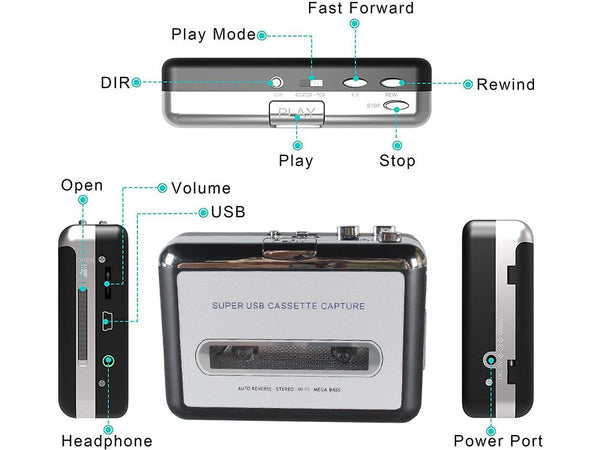 PTN NEW USB Cassette Capture Player