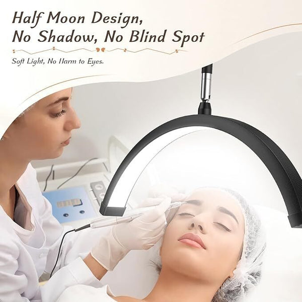Half Moon Light for Lashes, LED Nail Desk Lamp, Lash Light for Eyelash