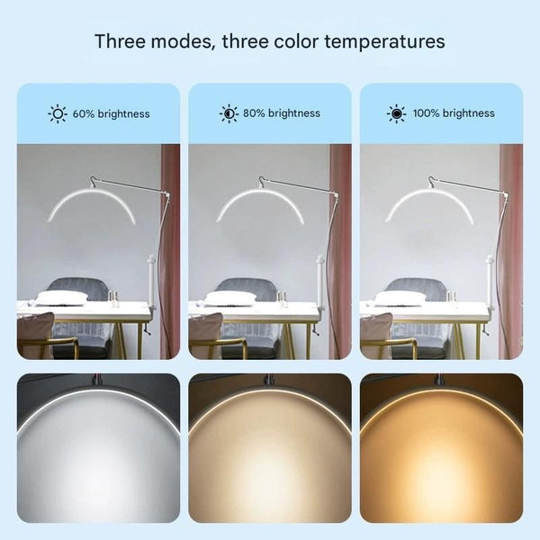 Half Moon Light for Lashes, LED Nail Desk Lamp, Lash Light for Eyelash