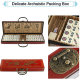 Mahjong Set with 2PCS Dice & Wooden Carrying Case Box
