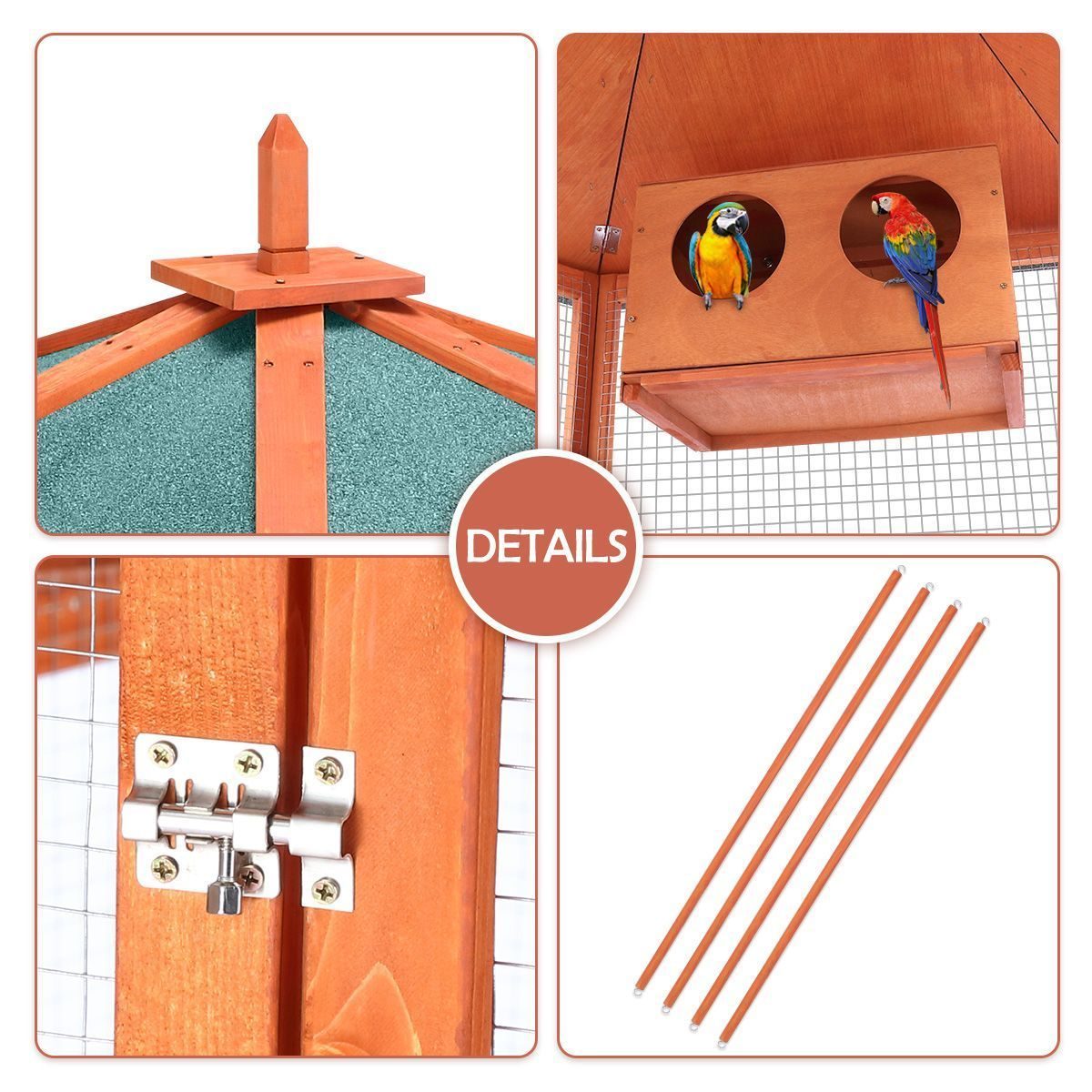 Bird Cage,Aviary Wooden Coop,Animal Enclosure Parrot – golly.co.nz - Element Cookwood Parrot Cage