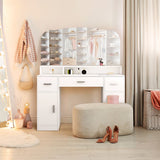 Dressing Table Vanity Mirror Dresser Makeup Desk With 3 Drawers Storage Bedroom