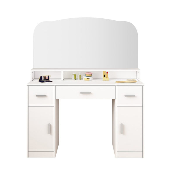 Dressing Table Vanity Mirror Dresser Makeup Desk With 3 Drawers Storage Bedroom