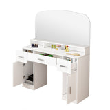 Dressing Table Vanity Mirror Dresser Makeup Desk With 3 Drawers Storage Bedroom